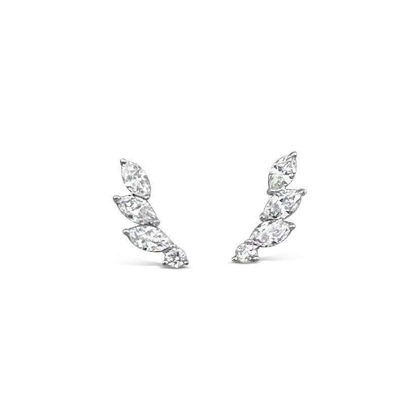 14K White Gold .62 CTW Diamond Wing Earrings