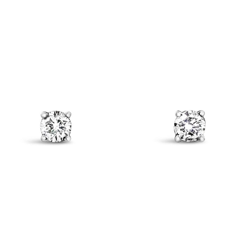 14K White Gold 1.05 CTW Diamond Estate Earrings