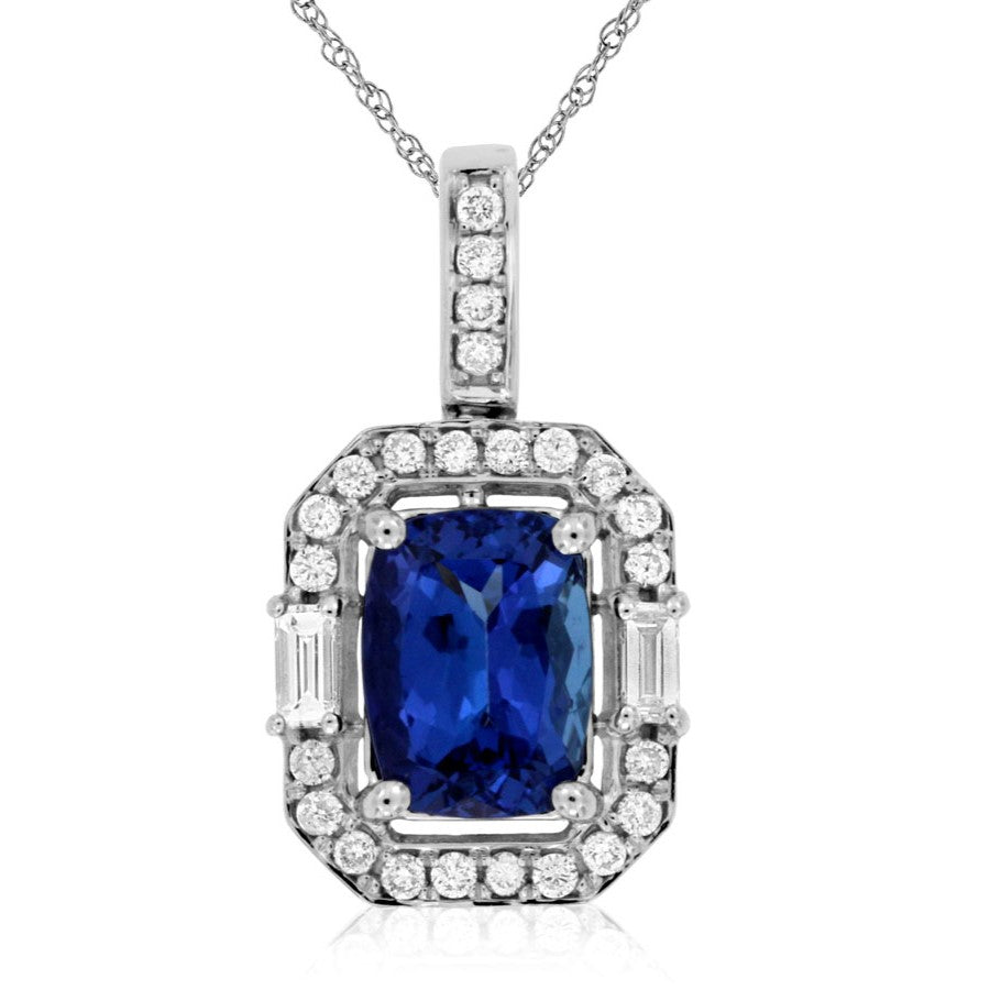 14K White Gold 1.60 CTW Tanzanite Necklace