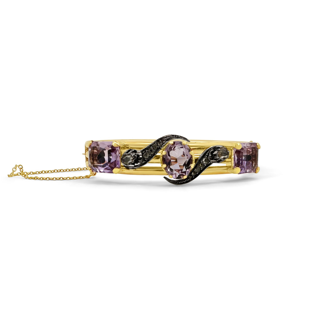 18K Yellow Gold Amethyst Estate Bracelet