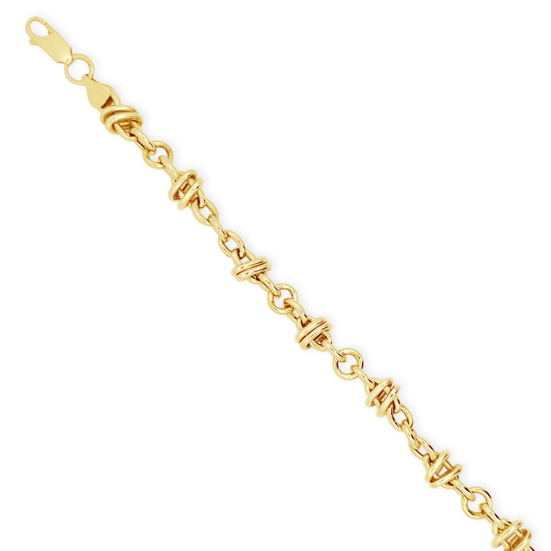 18K Yellow Gold Italian Chain Link Estate Bracelet