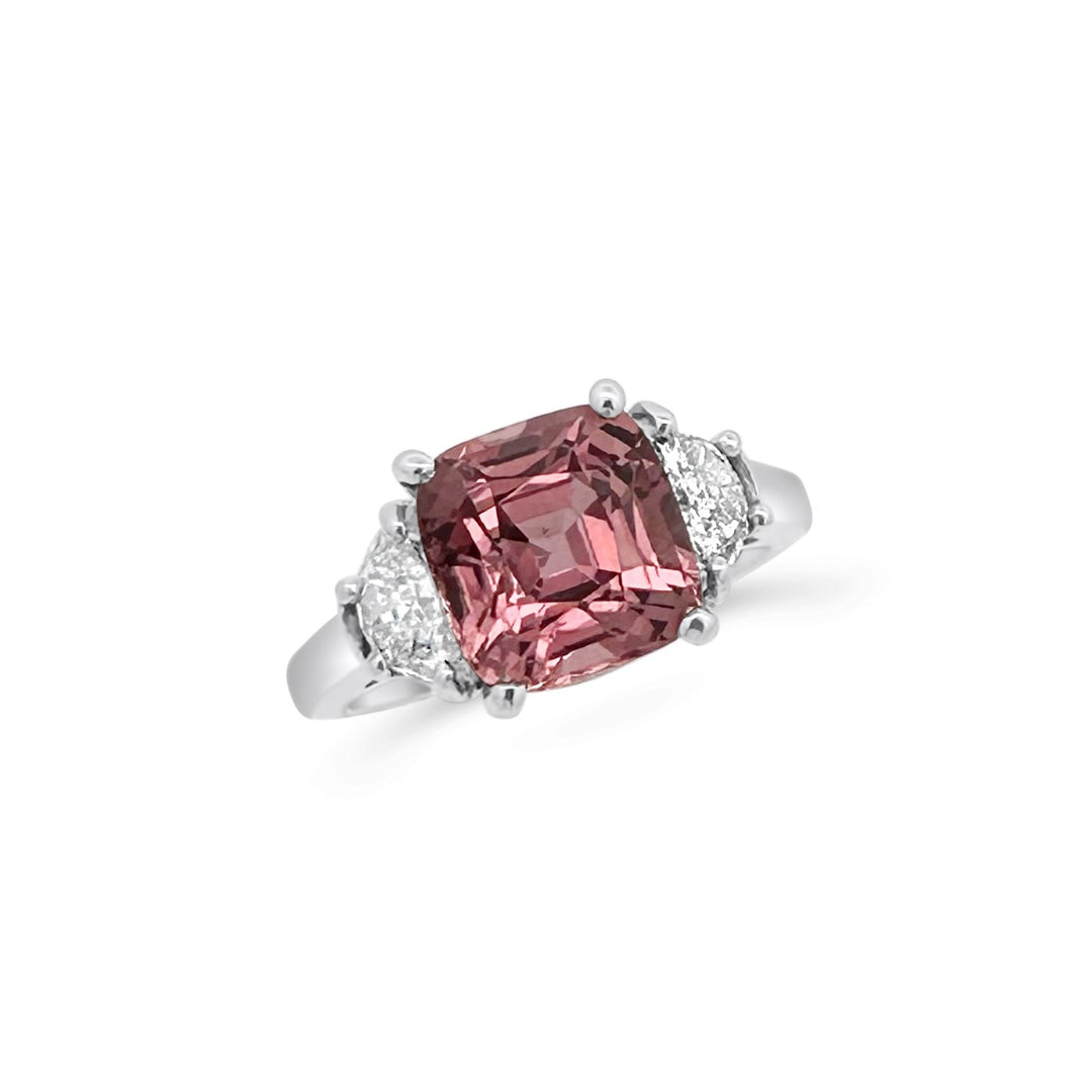 Platinum 3.95 Carat Pink Sapphire Ring
