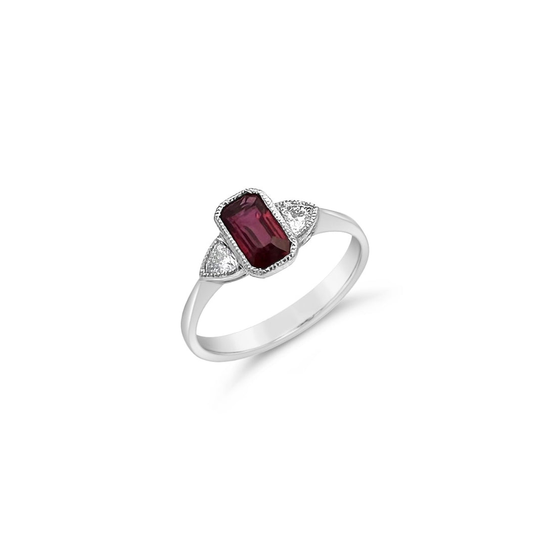 18K White Gold 1.22 Carat Ruby Ring
