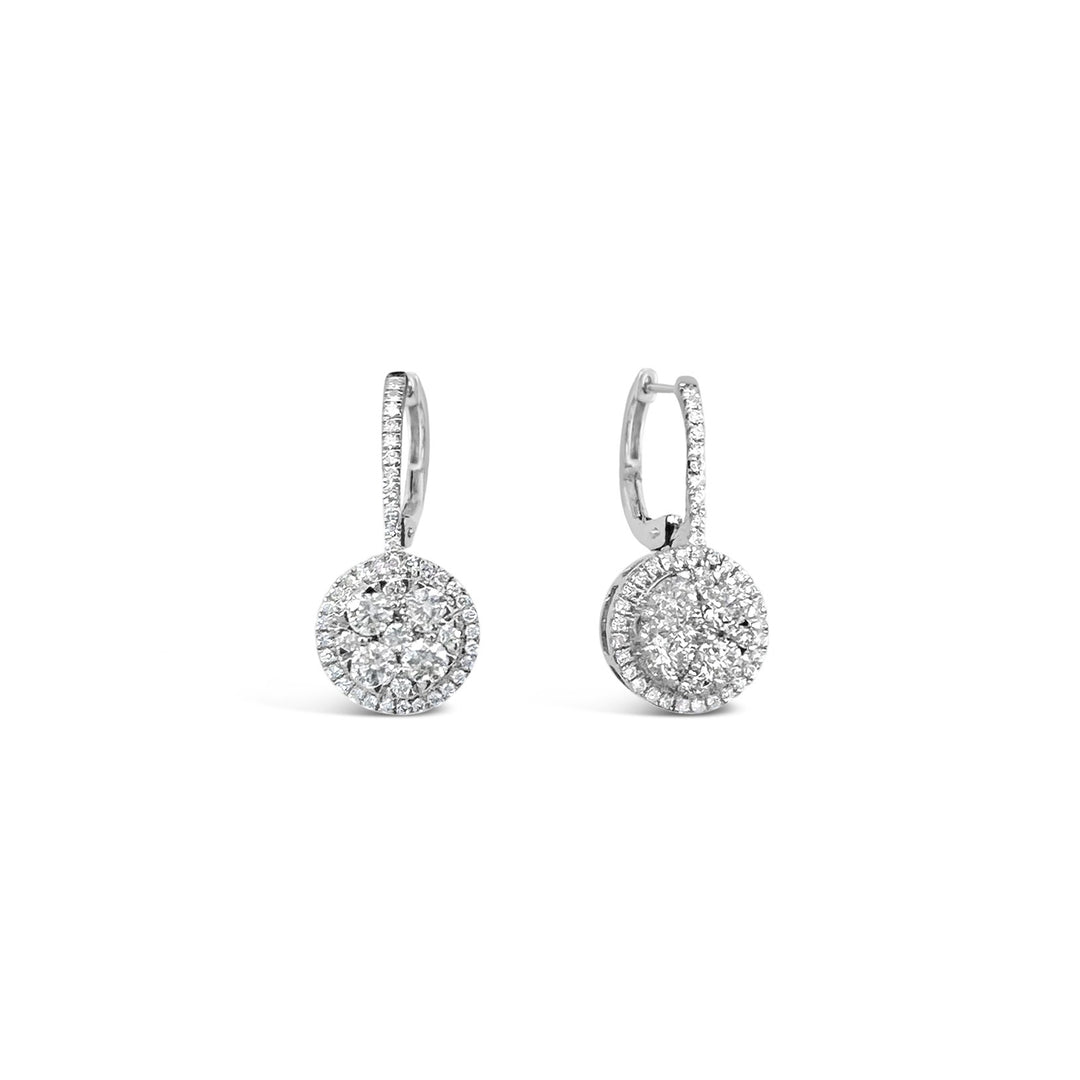 14K White Gold and 1.44 CTW Diamond Drop Earrings