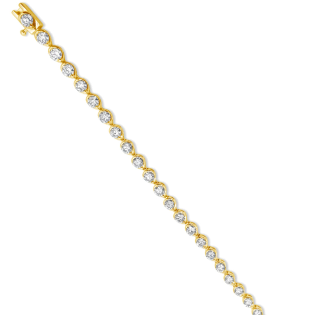 14K Yellow Gold 4.5 CTW Round Diamond Tennis Bracelet