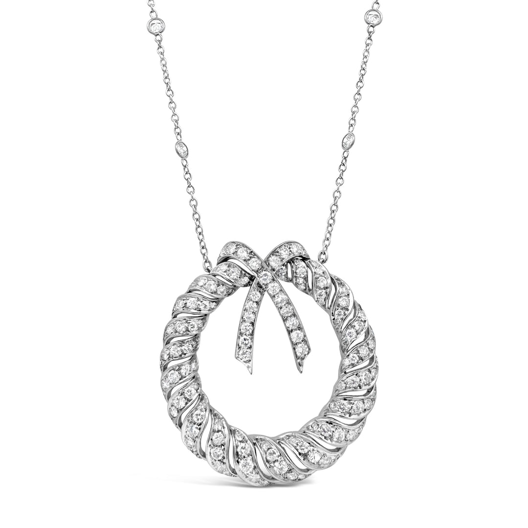 Platinum 4.0 Carat Estate Diamond Wreath Necklace