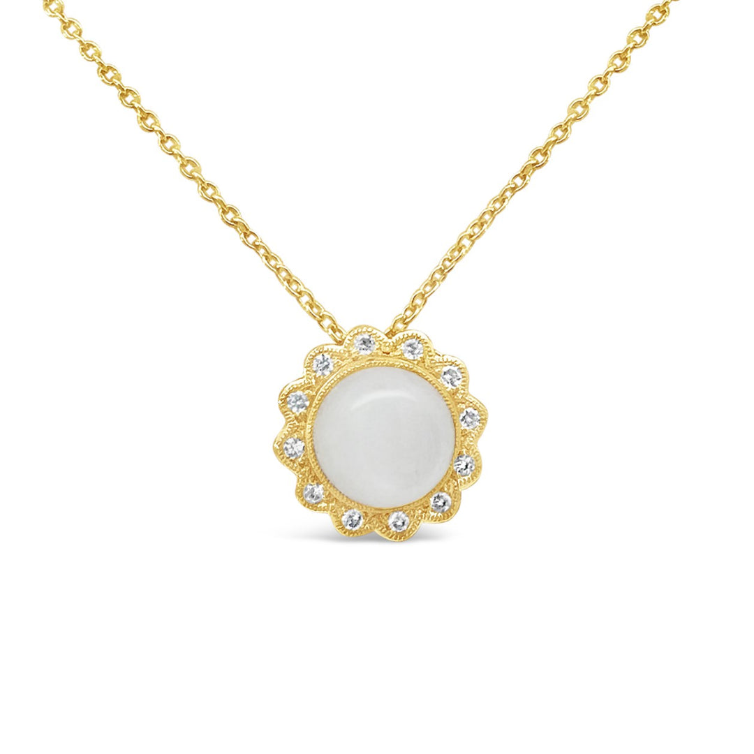 18K Yellow Gold Moonstone Necklace