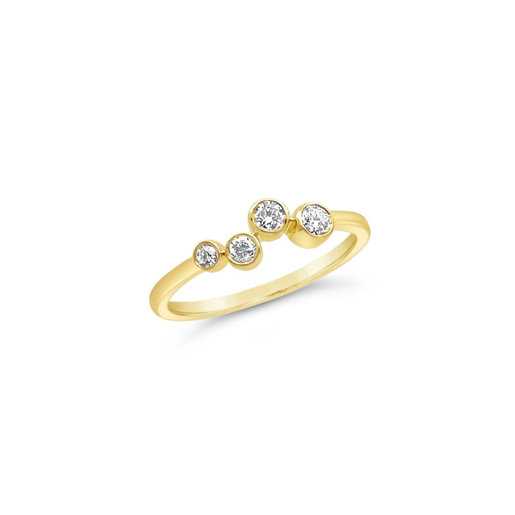 14K Yellow Gold .23CTW Diamond Bubble Ring