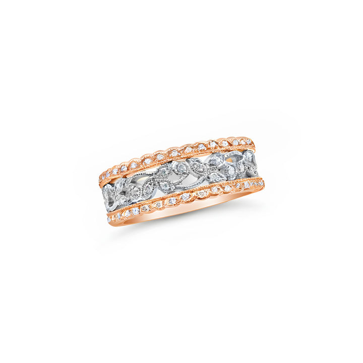 14K Rose & White Gold .47 CTW Diamond Two-Tone Band