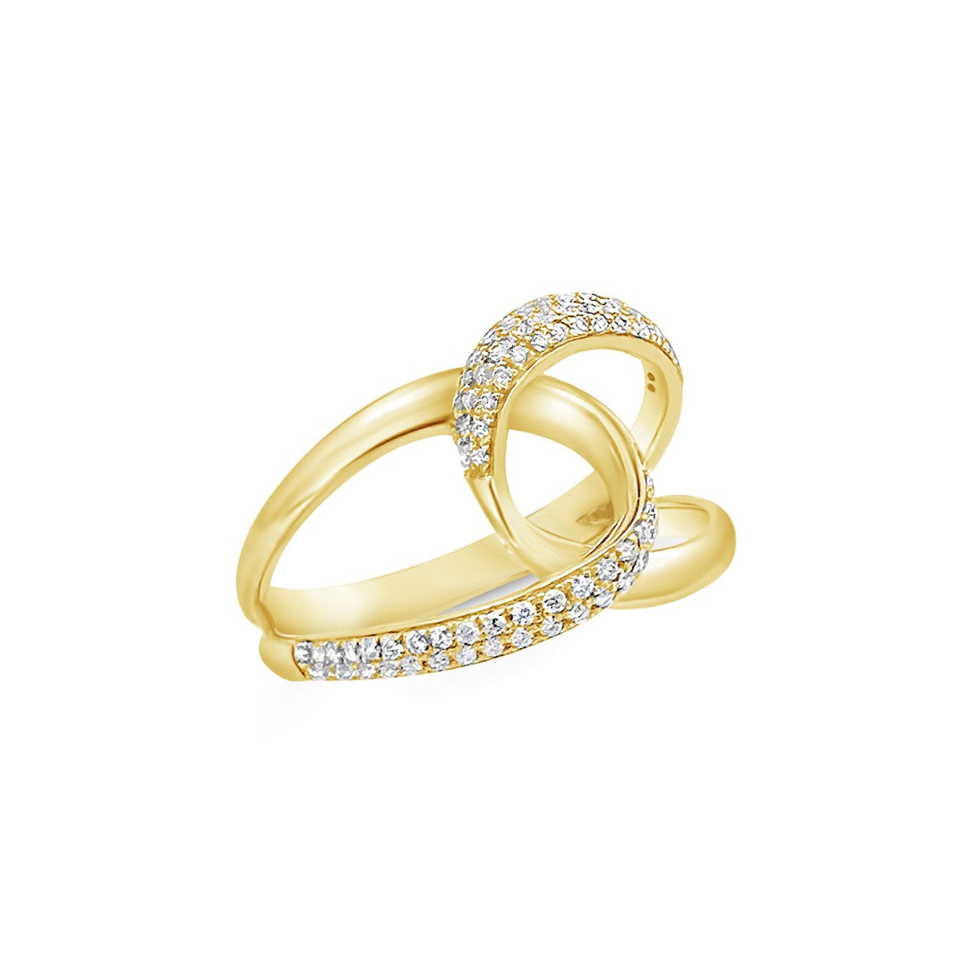 14K Yellow Gold .25ctw Diamond Knot Ring