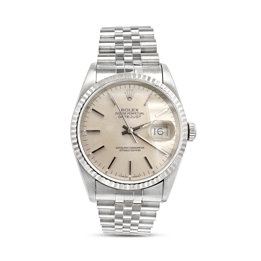Rolex Oyster Perpetual Date Watch Antique 18k White Gold SS Silk Rolex Oyster Perpetual DATEJUST 16233 Ladies Watch 18K White  main image 3