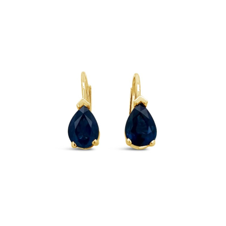14K Yellow Gold Sapphire Earrings