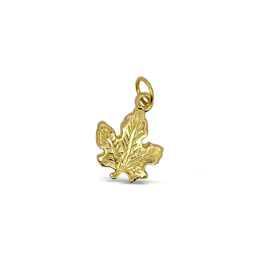 14K Yellow Gold Medium Maple Leaf Charm