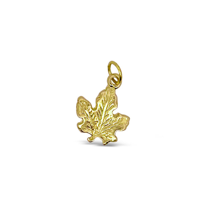 14K Yellow Gold Medium Maple Leaf Charm