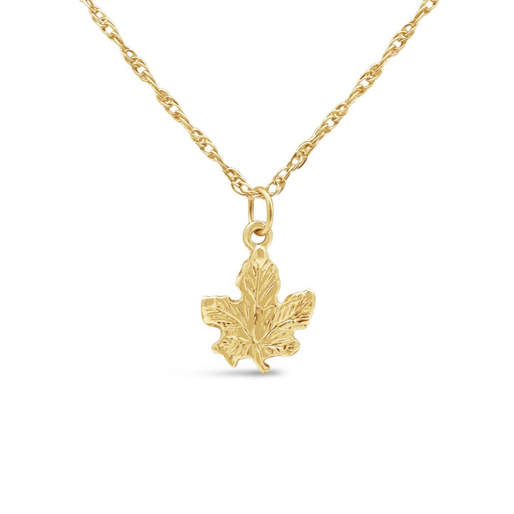 14K Yellow Gold Medium Maple Leaf Charm