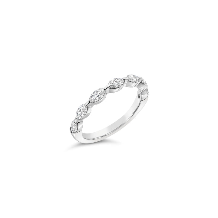 14K White Gold .75 CTW Diamond Marquise Motif Band