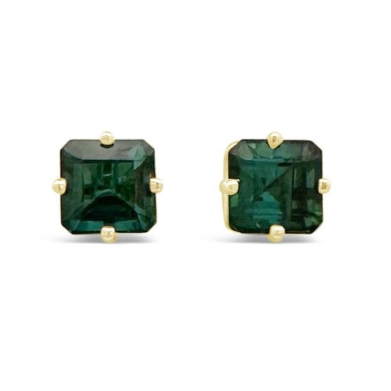 14K Yellow Gold 2.40ctw Green Tourmaline Earring