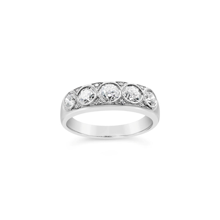 18K White Gold 1.00 CTW Diamond Bezel Band