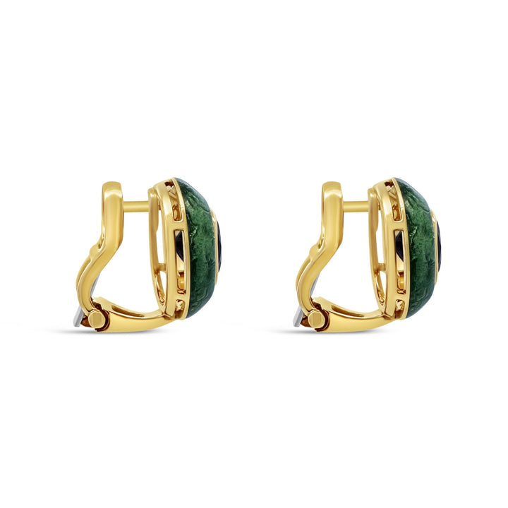 18K Yellow Gold Purple Madagascar Sapphire Estate Earrings