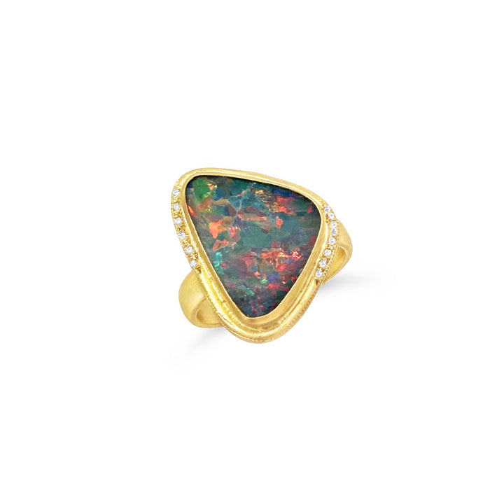 24K Yellow Gold 4.85ct Opal Ring