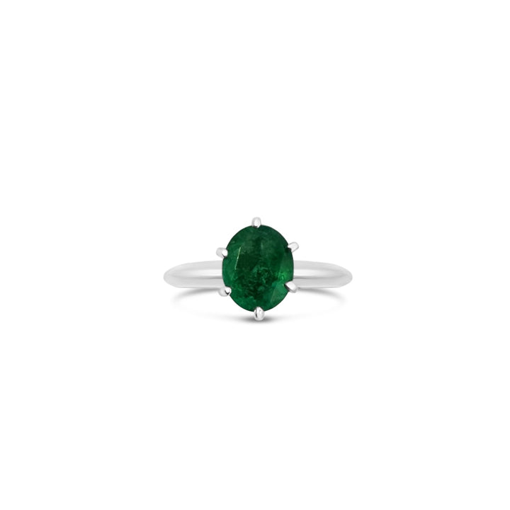 Platinum 1.02ct Emerald Estate Ring