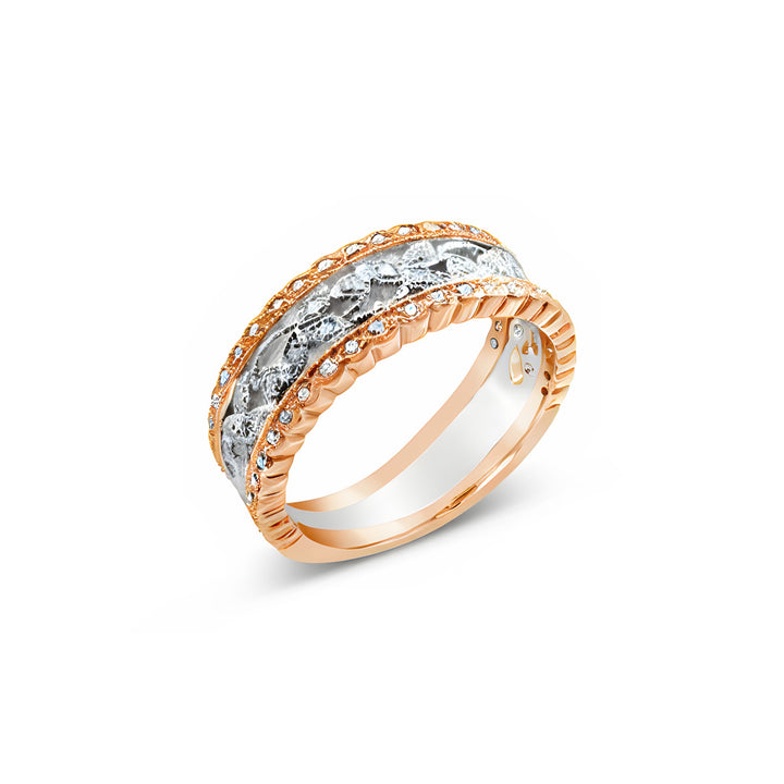 14K Rose & White Gold .47 CTW Diamond Two-Tone Band