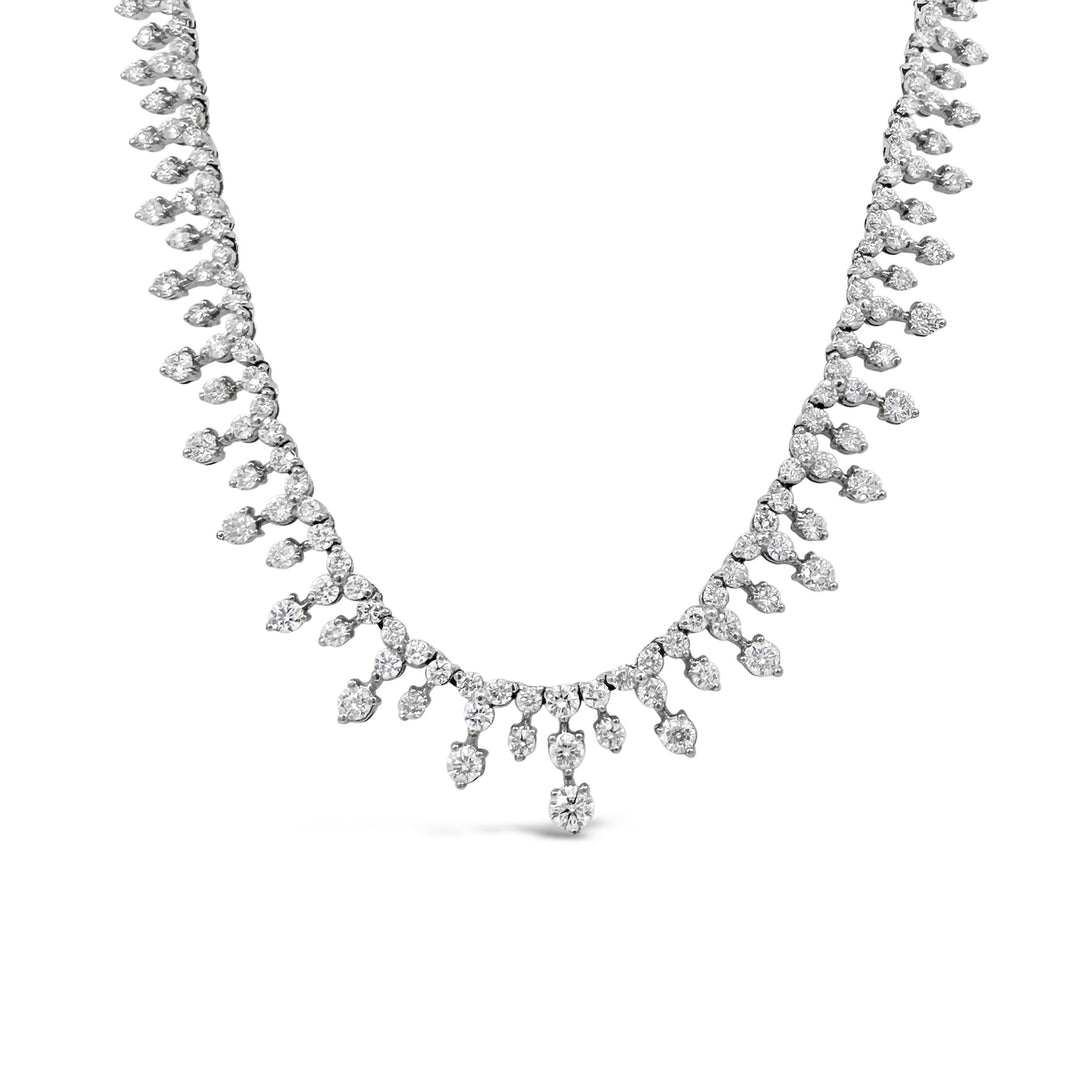 18K White Gold 10.60ctw Diamond Estate Necklace