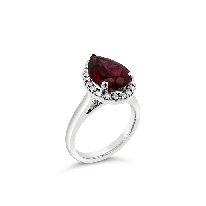14K White Gold 3.40ct Pink Tourmaline NTF Design Ring