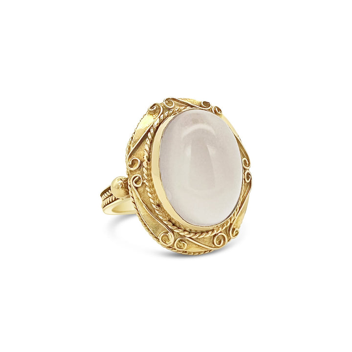 18K Yellow Gold Moonstone Estate Ring