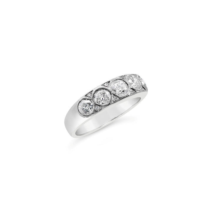 18K White Gold 1.00 CTW Diamond Bezel Band