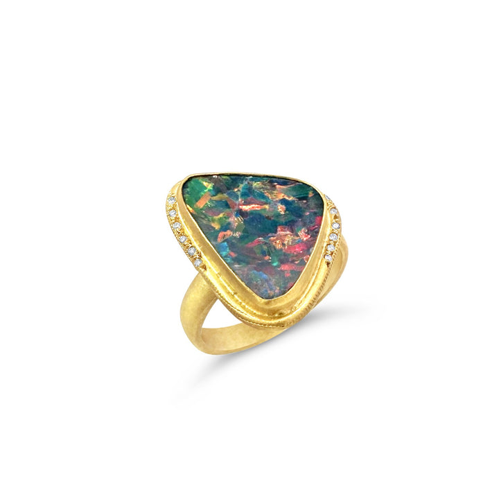 24K Yellow Gold 4.85ct Opal Ring