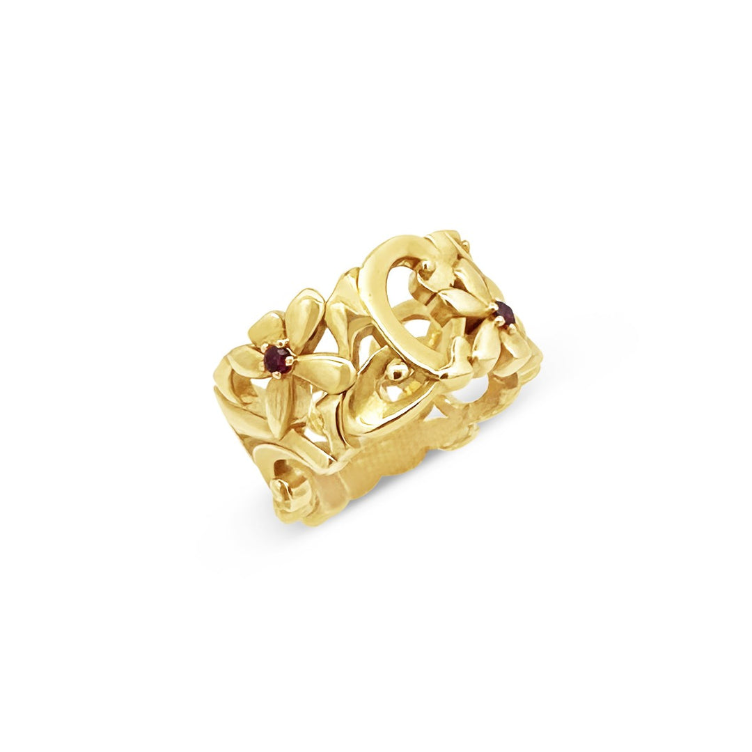 18K Yellow Gold NTF Custom Flower Band