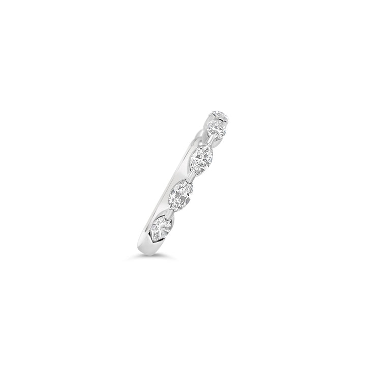 14K White Gold .75 CTW Diamond Marquise Motif Band
