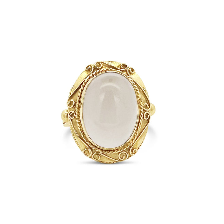 18K Yellow Gold Moonstone Estate Ring
